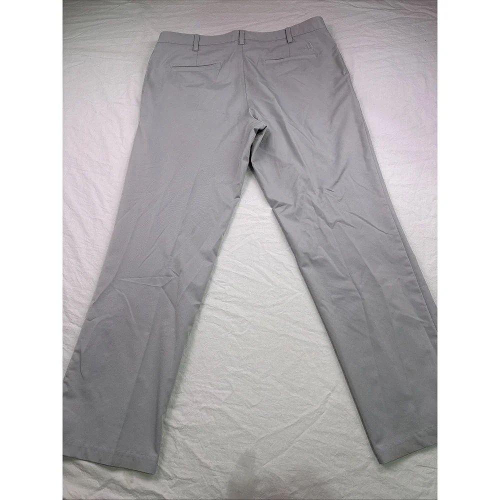 Adidas Pants Men 38x32  gray  Straight Golf Flat Front  Climacool PERFORMANCE